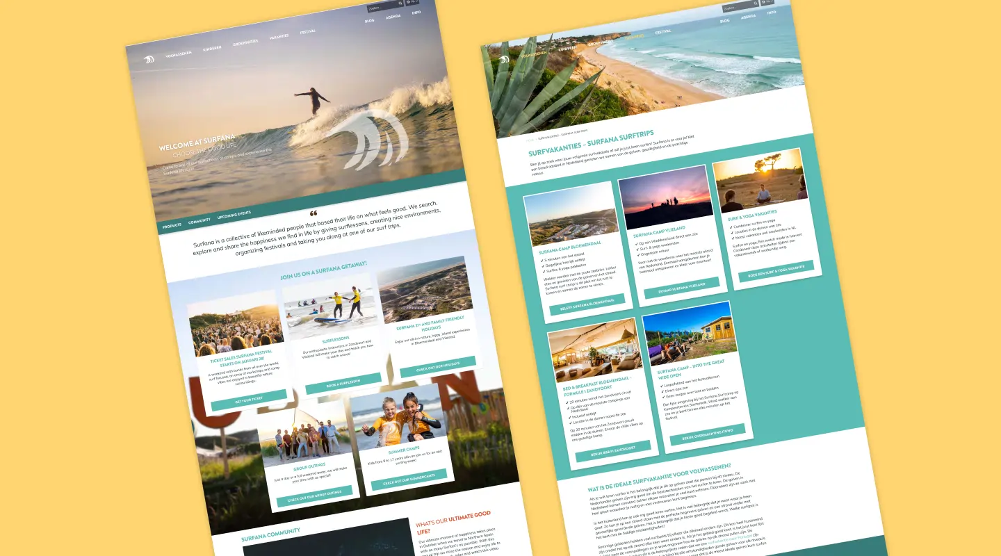 Desktop designs van de nieuwe website die Sturdy Digital ontwikkelde voor Cobraspen Vastgoed.