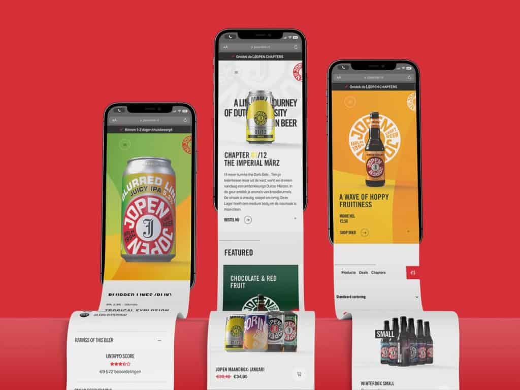 Mobiele webdesigns voor Jopenbier.nl gerealiseerd door Sturdy Digital