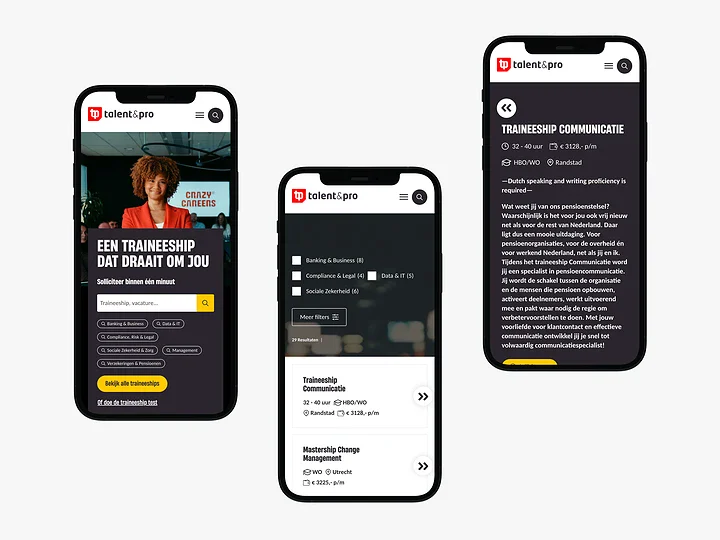 Sollicitatie traineeprogramma voor communicatie en management bij Sturdy Digital met focus op beroepsopleidingen en loopbaanontwikkeling.