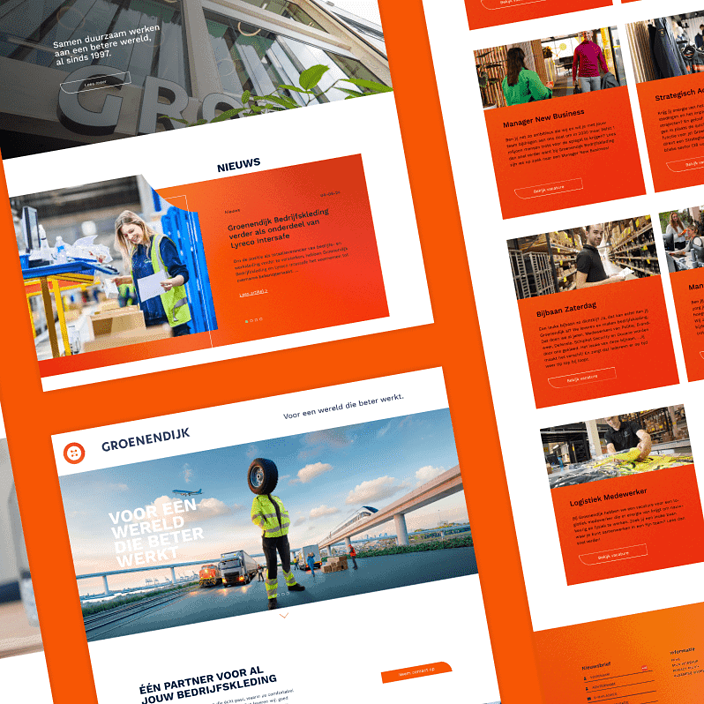 Schermen van de nieuwe website voor groenendijkbedrijfskleding.nl