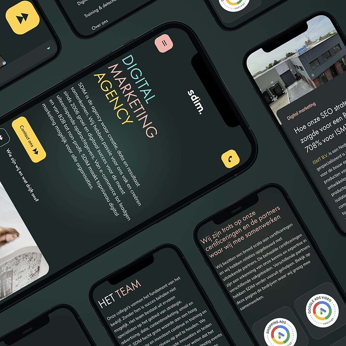 Het mobile design van sdim.nl zoals gemaakt door Sturdy Digital.