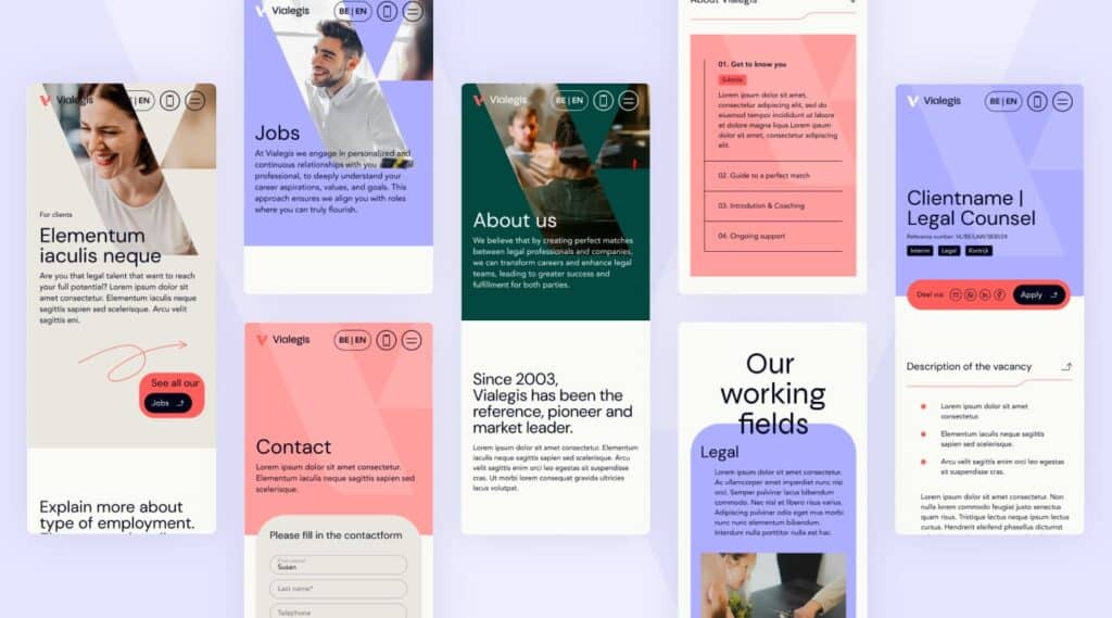 Het mobile design van vialegis.be zoals gemaakt door Sturdy Digital.