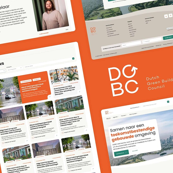 Het kenniscentrum van DGBC getoond op desktop devices