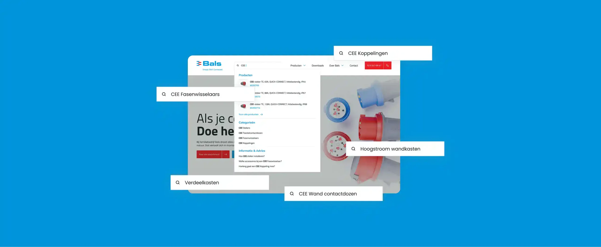 Een Bals koppeling met productinformatie.