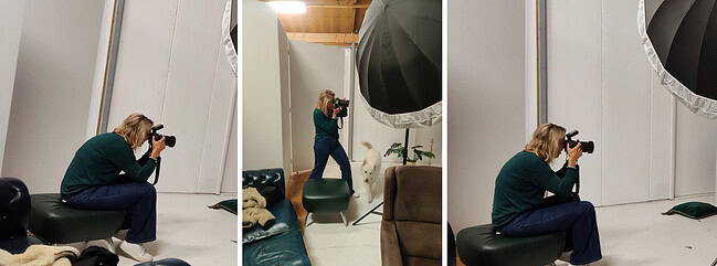 De fotoshoot maakt een foto tijdens een fotoshoot.